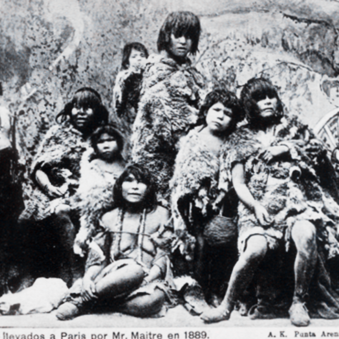 Group of Selk'nam People in Traditional Clothing