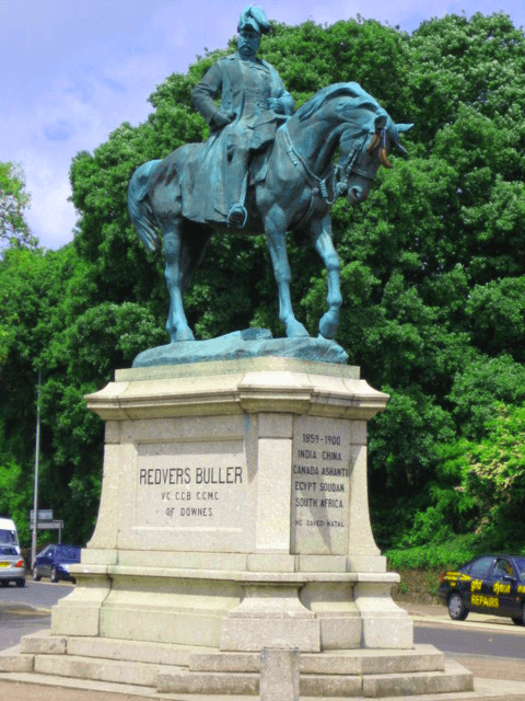 Statue of General Redvers Buller, in it's previous ungraffitied state.